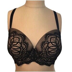 Victorias Secret Lace Padded Wired Very Sexy Push Up Bra Black 34DDD
